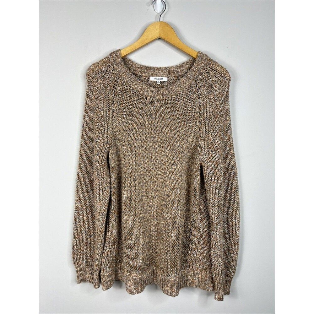 Madewell Women's Sweater Long Sleeve Round Neck Multicolor 100% Cotton Size L